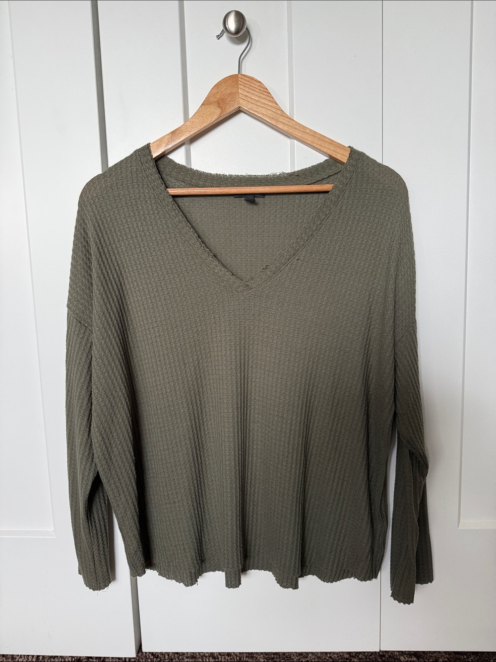 Express Sweater - Waffle Knit Cutoff Sweater